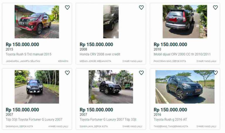 Daftar SUV Bekas Lansiran di Atas 2010 Seharga Rp 150 Jutaan