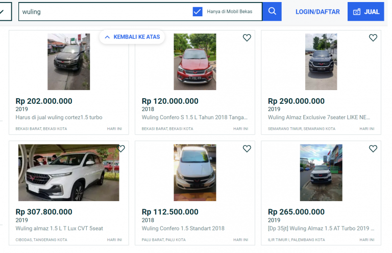 Jualan Mobil Baru Wuling Melejit, Bagaimana Bekasnya?