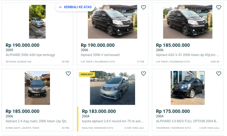 Lebih Murah Pakai Toyota Alphard Bekas Harga Mirip Mobil LCGC