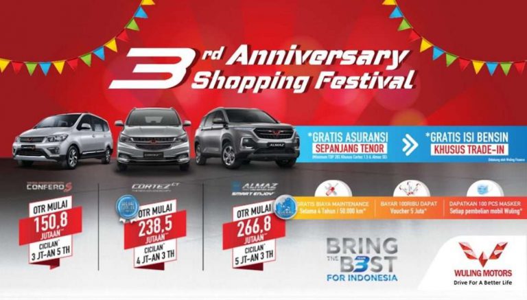 Semarak 3 Tahun Wuling Motors, Gelar Berbagai Promo Penjualan Menarik
