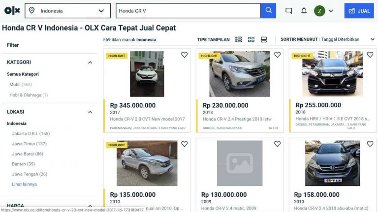 Honda Unggul di SUV, Toyota Kuasai Segmen MPV untuk Angka Pencarian Mobil Bekas Terfavorit di OLX
