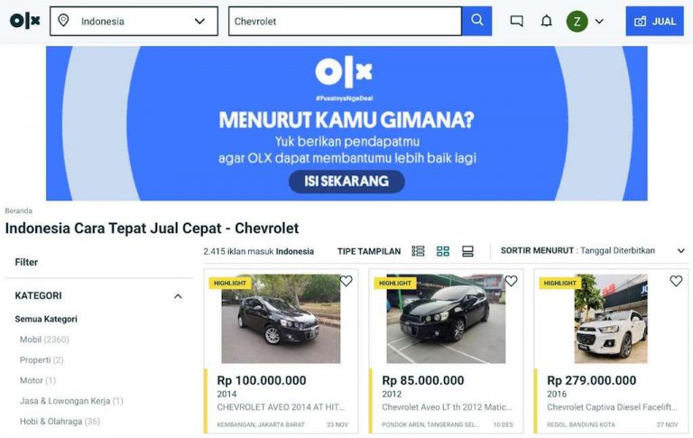 Mundur dari Indonesia, Permintaan Mobil Seken Merek Chevrolet Malah Naik