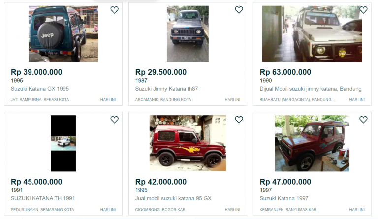 Suzuki Katana dan Daihatsu Taruna Masuk 10 Besar SUV Bekas Banyak Dicari