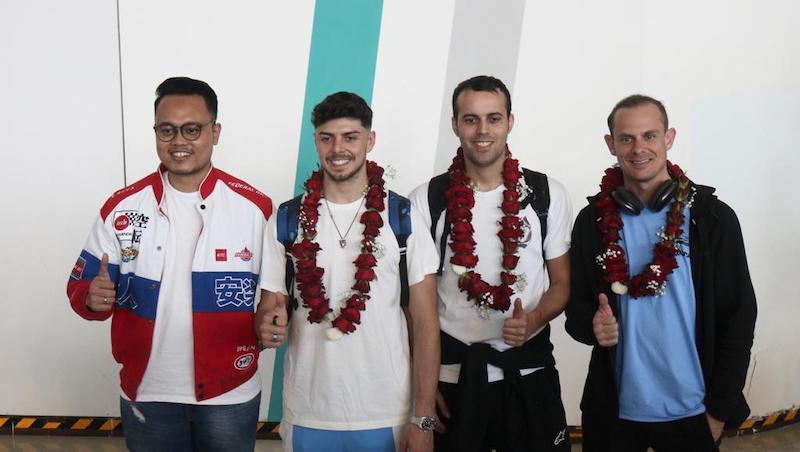 Pembalap Gresini Racing MotoGP tiba di Jakarta