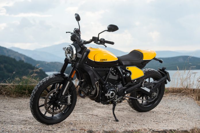 Madrid,,Spain.,08/05/2020.,The,Ducati,Scrambler,Is,An,V-twin,Engined