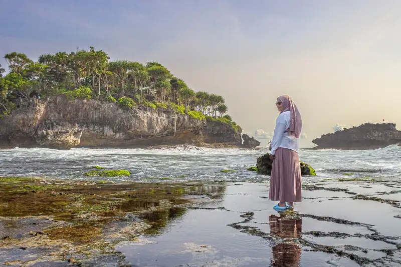 ootd pantai hijab