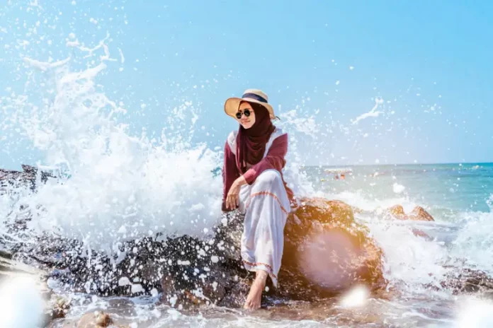ootd pantai hijab