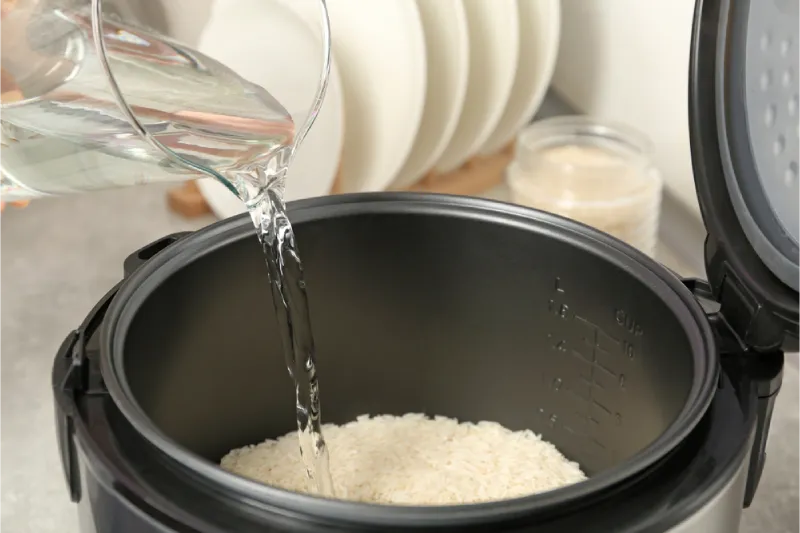 cara memasak nasi di rice cooker