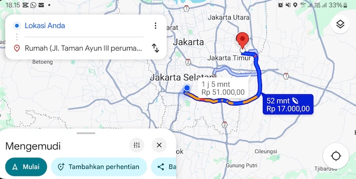 Cara ngecek tarif tol