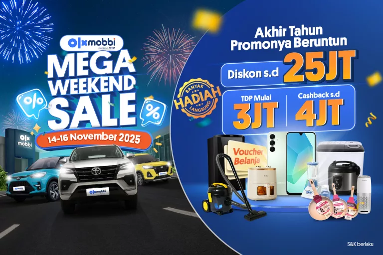 OLXmobbi Hadirkan Kembali Mega Weekend Sale, Program Diskon Besar-Besaran Beli Mobil Bekas Menuju Akhir Tahun 