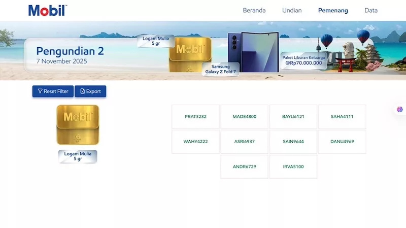 Promo Mobil Lubricants Undian Kedua