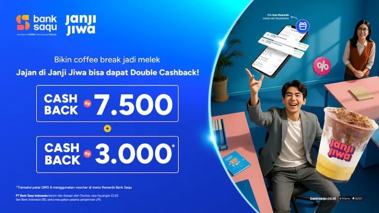 Buka Rekening Bank Saqu, Langsung Dapat Cashback 20% Janji Jiwa via Transaksi QRIS