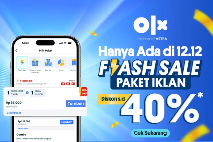 Flash Sale 12.12 OLX, Diskon Paket Iklan Hingga 40%, Kuota Terbatas! Flash Sale 12.12 OLX