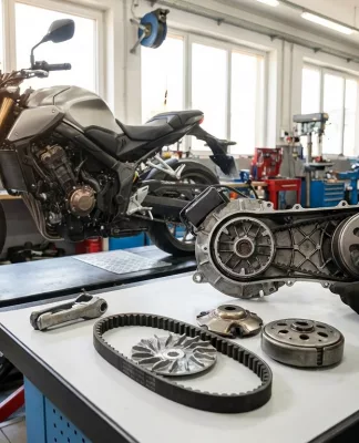 Ilustrasi detail komponen cvt motor matic untuk panduan fungsi, cara kerja, dan perawatannya.