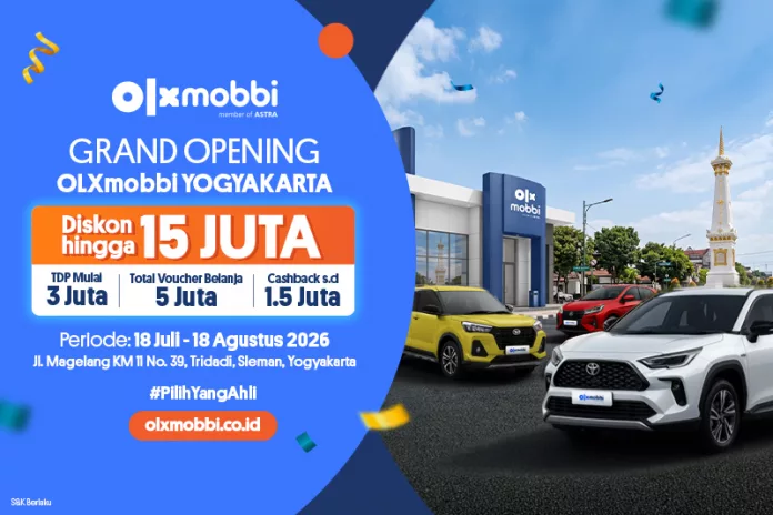 Sikat Promo Grand Opening OLXmobbi Store Jogja, Beli Mobil Bekas Berkualitas Makin Gampang! Promo Grand Opening OLXmobbi Store Jogja