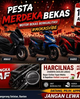 Pesta Merdeka Motor Bekas! Adira Finance Hadirkan Promo DP Mulai 181 Ribu hingga Undian Umroh Pesta Merdeka Motor Bekas Adira Finance