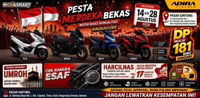 Pesta Merdeka Motor Bekas! Adira Finance Hadirkan Promo DP Mulai 181 Ribu hingga Undian Umroh Pesta Merdeka Motor Bekas Adira Finance